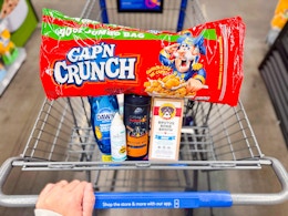Cap'N Crunch, Dawn EZ Squeeze, Zarbees, Brutus Bone Broth & more in Walmart shopping cart