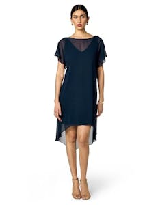 Women's Flutter Sleeve Chiffon Dress