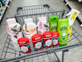 olay body wash old spice deodorant garnier shampoo mr. clean spray in walgreens cart