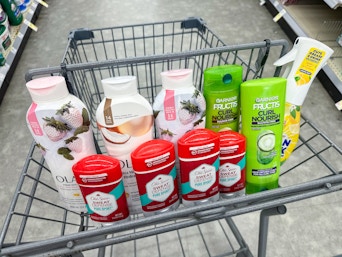 olay body wash old spice deodorant garnier shampoo mr. clean spray in walgreens cart