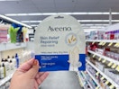 hand holding aveeno hand mask in walgreens
