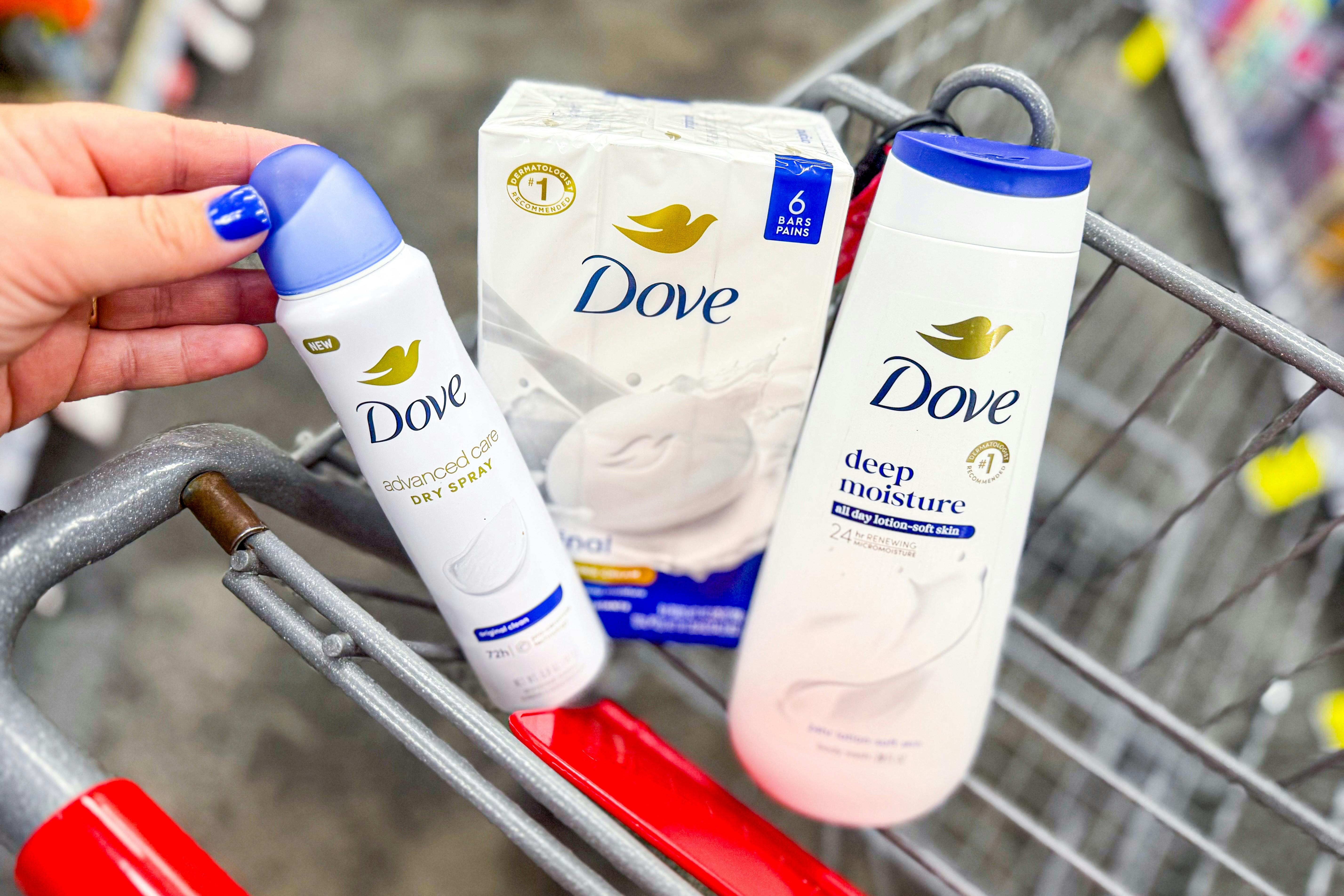 dove products in a cvs shopping cart
