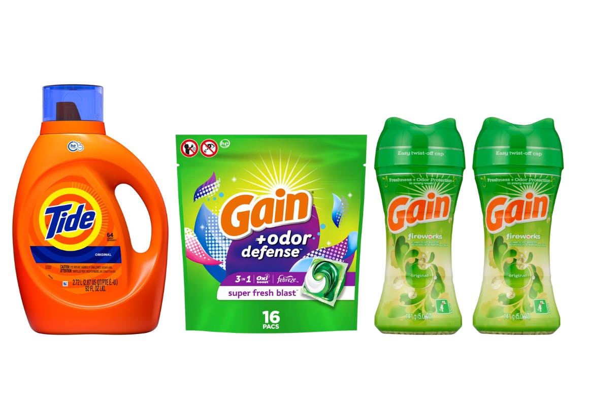 1 Tide + 3 Gain Laundry Products