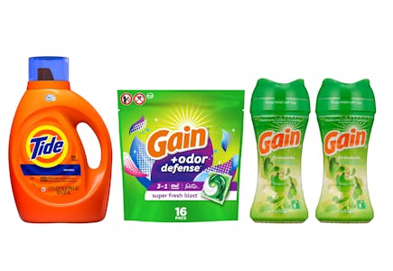 1 Tide + 3 Gain Laundry Products