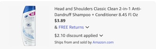 head & shoulders Amazon receipt