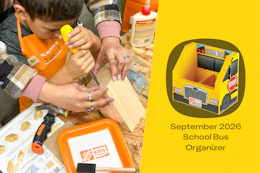 Home Depot Workshop September 2026 School Bus Organizer