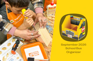 Home Depot Workshop September 2026 School Bus Organizer