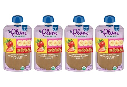 4 Plum Organics Baby Food Pouches