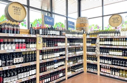 trader joes wine on display in store