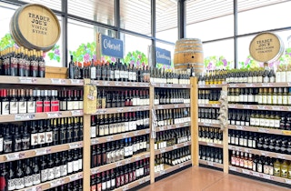 trader joes wine on display in store