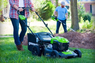 Walmart Greenworks electric lawn mower
