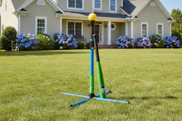 Franklin Sports batting tee and basketball