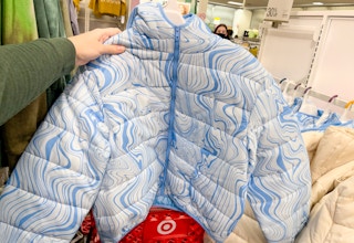 target hooded puffer jacket wild fable hand holding