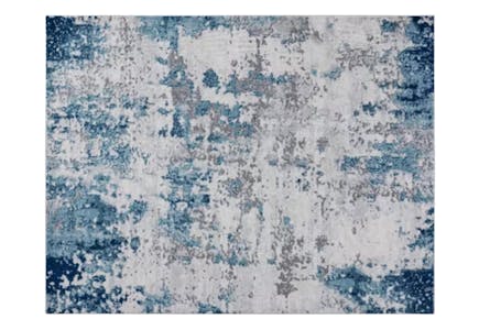 Diamond Abstract Blue Area Rug