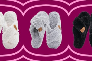 multiple color slippers collage