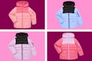 4 different colors of the Swiss Tech Kids' Puffer Jacket (colorblock)