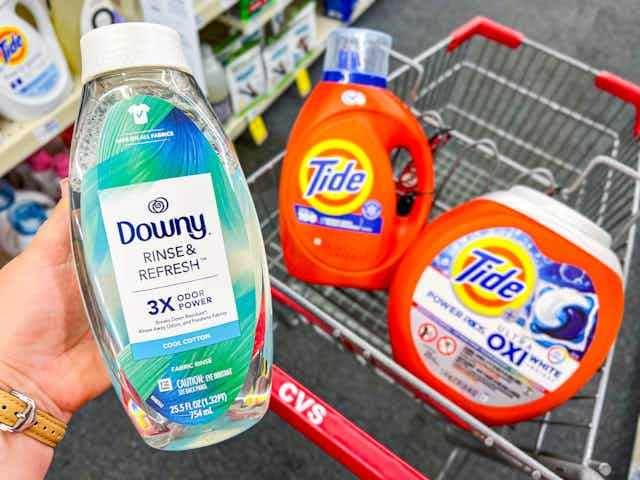 Downy Rinse & Refresh and Large Bottles of Tide, Only $4.33 Each at CVS card image