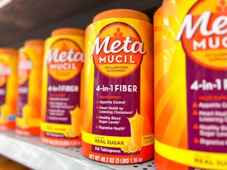 Metamucil fiber on a Walmart shelf