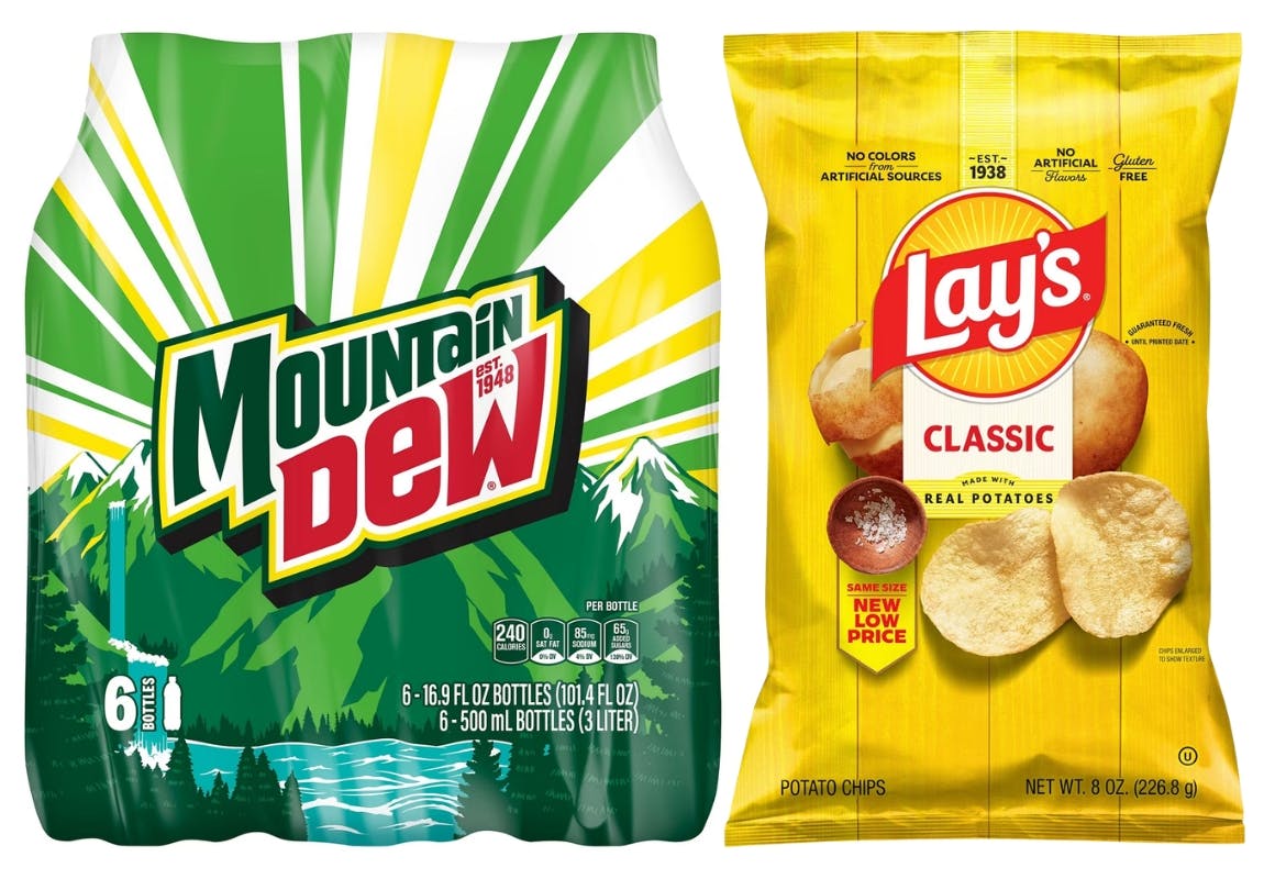3 Mountain Dew + 2 Lay's