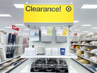 aisle end cap with bathroom clearance