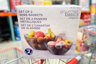 costco Gourmet Basics 2 piece Metal Baskets on cart