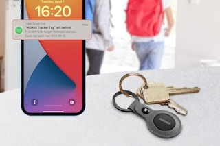 a tracker attached to a key ring