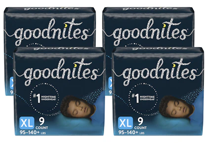 4 Goodnites Nighttime Underwear