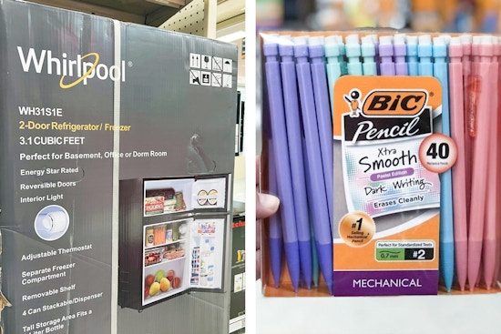 Whirlpool mini fridge and BIC pencil