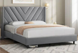 queen upholstered platform bed frame