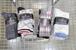 packs of socks in a cart