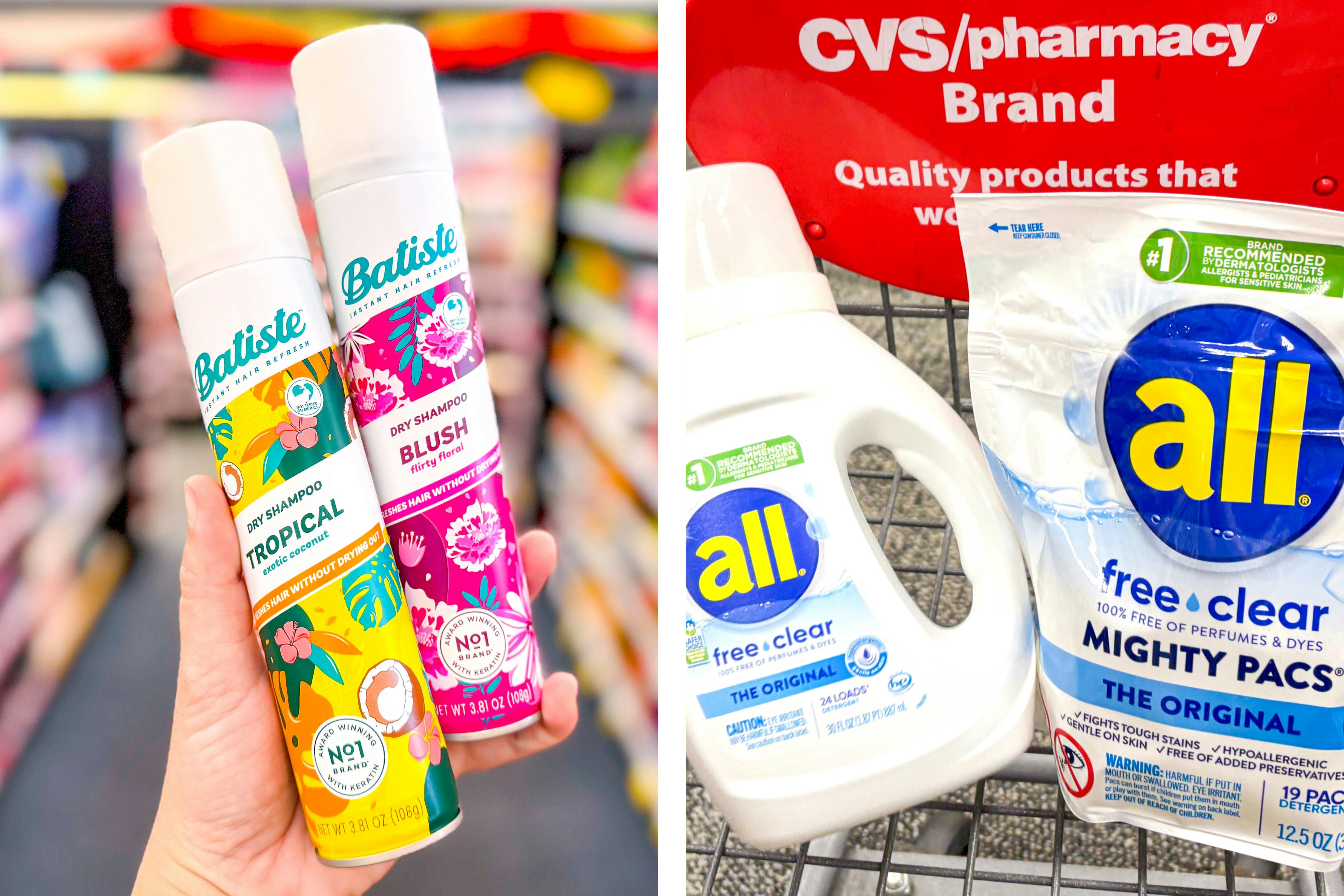 collage with batiste and all products