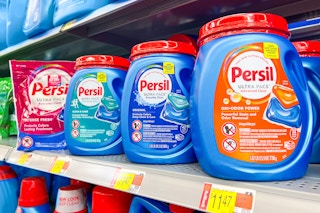 different types of persil ultra pacs on a shelf at walmart