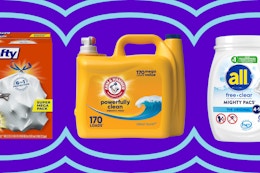 Amazon promotion product collage: All, Hefty, and A&H