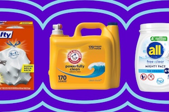 Amazon promotion product collage: All, Hefty, and A&H