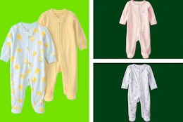 baby pajamas in a collage