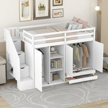 Twin Loft Bed with Storage