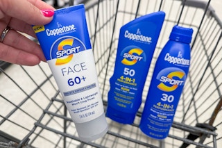 coppertone sunscreen in a cart