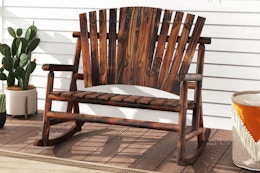 Save $180 on This Adirondack Rocking Bench — Now Just $150 at UntilGone card image