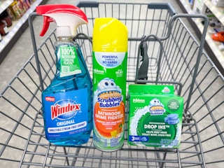 windex and scrubbing bubbles items in walgreens cart