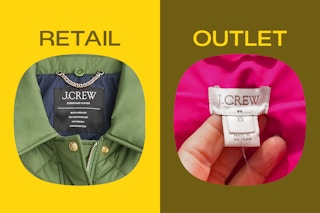 an example of a retail and outlet version of J Crew items