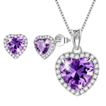 Purple Heart Jewelry Set