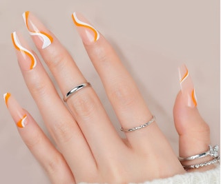 orange swirl nails