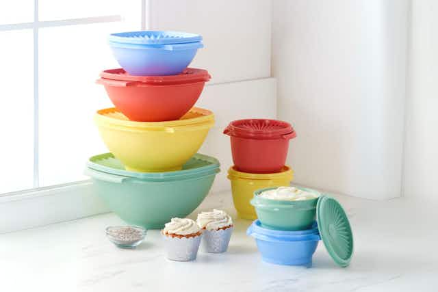 Tupperware 16-Piece Square and Round Bowl Set, $25 at HSN — Today Only card image