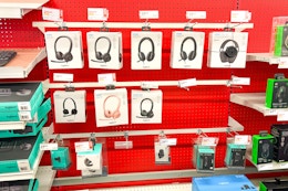 gaming headsets on display