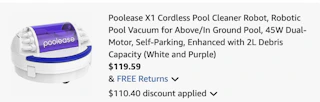 pool cleaner robot Amazon receipt