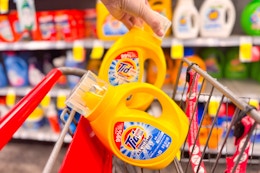 tide simply detergent in a cart