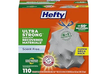 2 Hefty Ultra Strong Trash Bags