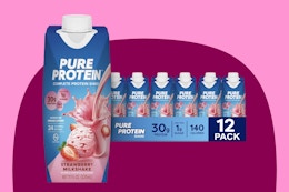 Pure Protein Strawberry Shake 12-Pack, Only $18 for Prime Day ($1.49 Each) card image