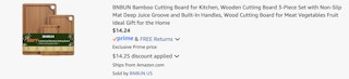 Amazon Carbonized Bamboo Cutting Board 2025