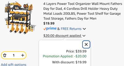 Cart power tool organizer
